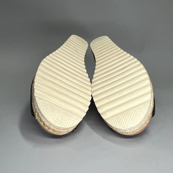 Skechers Wedge Sandals Women's Size‎ 8 Dark Blue Denim Espadrille Open Toe Heels - Picture 11 of 12